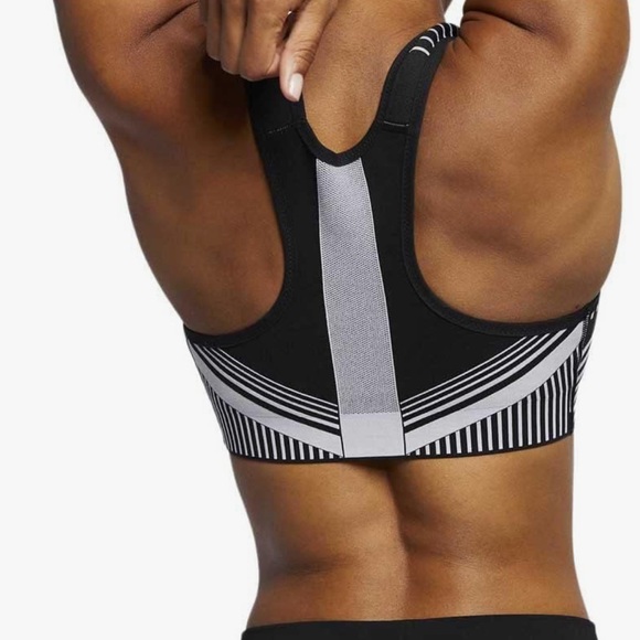 Nike FE/NOM Flyknit High-Support Sports Bra Black Gray XS - Picture 2 of 8